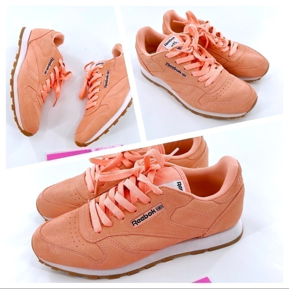 Reebok Classic Leather Pastels Desert Stone/Classic White Unisex size 4.5 W 6.5